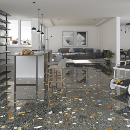 CARRELAGE ARCANA CERAMICA STRACCIATELLA ASPECT TERRAZZO