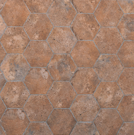 CARRELAGE CIR CERAMICHE CHICAGO HEXAGONE 24X27.7CM ASPECT BRIQUE URBAN