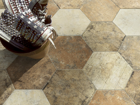 CARRELAGE CIR CERAMICHE NEW YORK 10x20CM ET HEXAGONE BRIQUE  