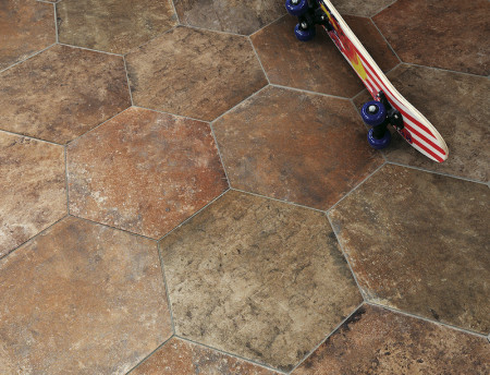CARRELAGE CIR CERAMICHE NEW YORK 10x20CM ET HEXAGONE BRIQUE  