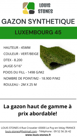 GAZON SYNTHETIQUE LUXEMBOURG 45MM