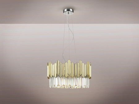 Suspension LED Tiara abat-jour en prismes de verre