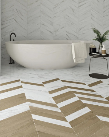 CARRELAGE WOW DESIGN 60 DEGREES CHEVRON ASPECT BOIS MARBLE